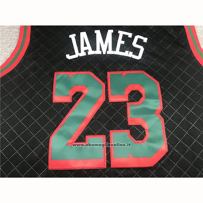 Maglia Los Angeles Lakers LeBron James #23 Mitchell & Ness 2018-19 Nero